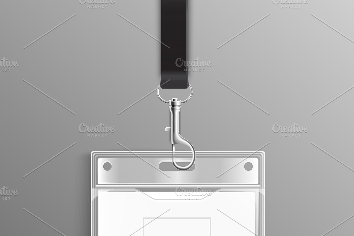 Blank ID card badge mockup, an Object Illustration by Yayasya