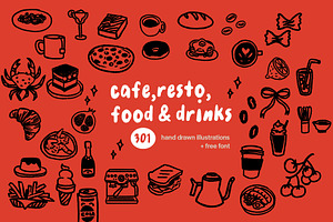 Cafe, Restaurant, Food & Drinks Pack, a Graphic by Plainly Simple Store