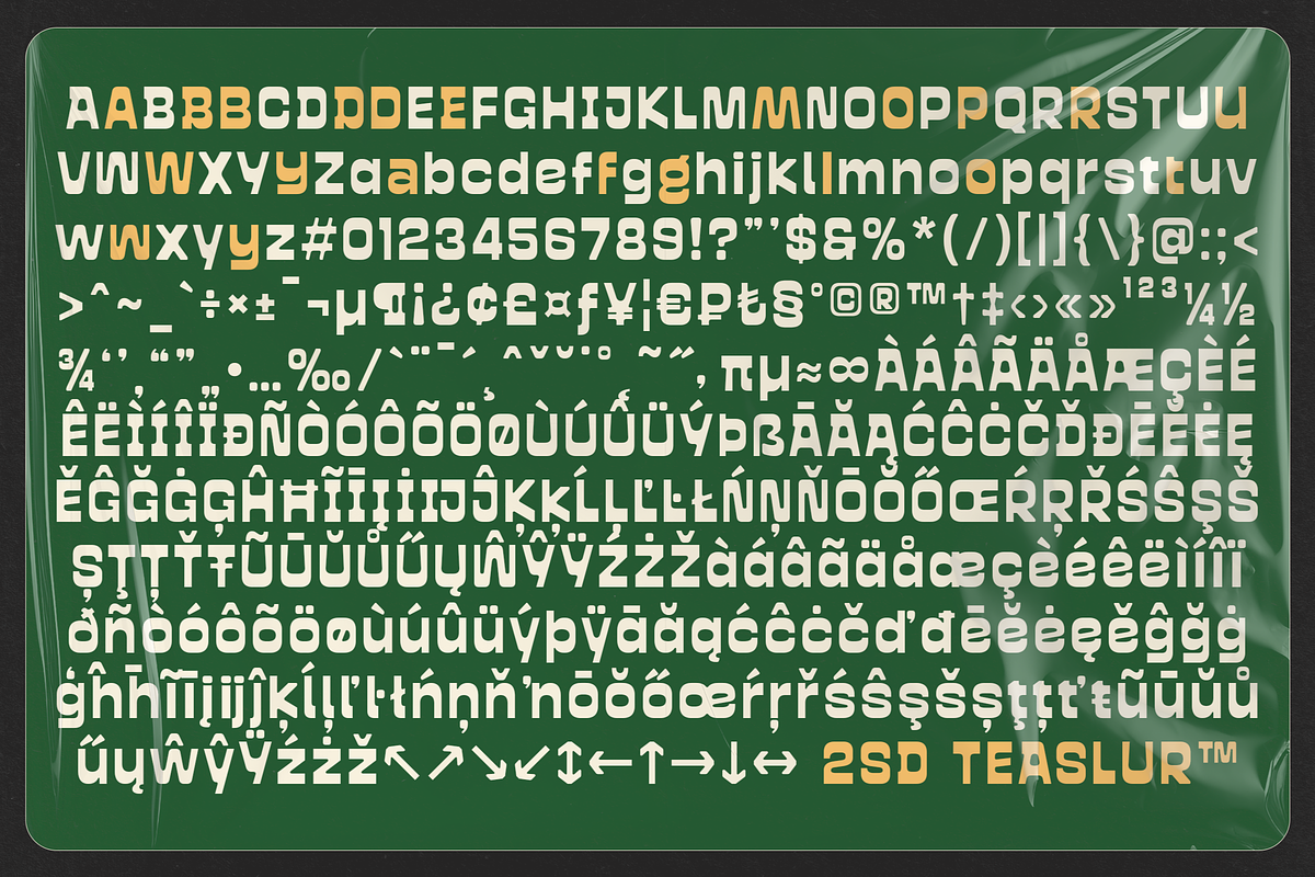 Teaslur - A Funky Modular Sans Serif, a Sans Serif Font by Shapespired Design (Photo 16 of 16)