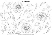 Sunflower Stamps for Procreate, a Brush Add-On by CaraulanStore (Thumbnail 6 of 11)