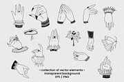 Elegant Hands Line Art Collection, an Object Graphic by foxsong (Thumbnail 4 of 10)