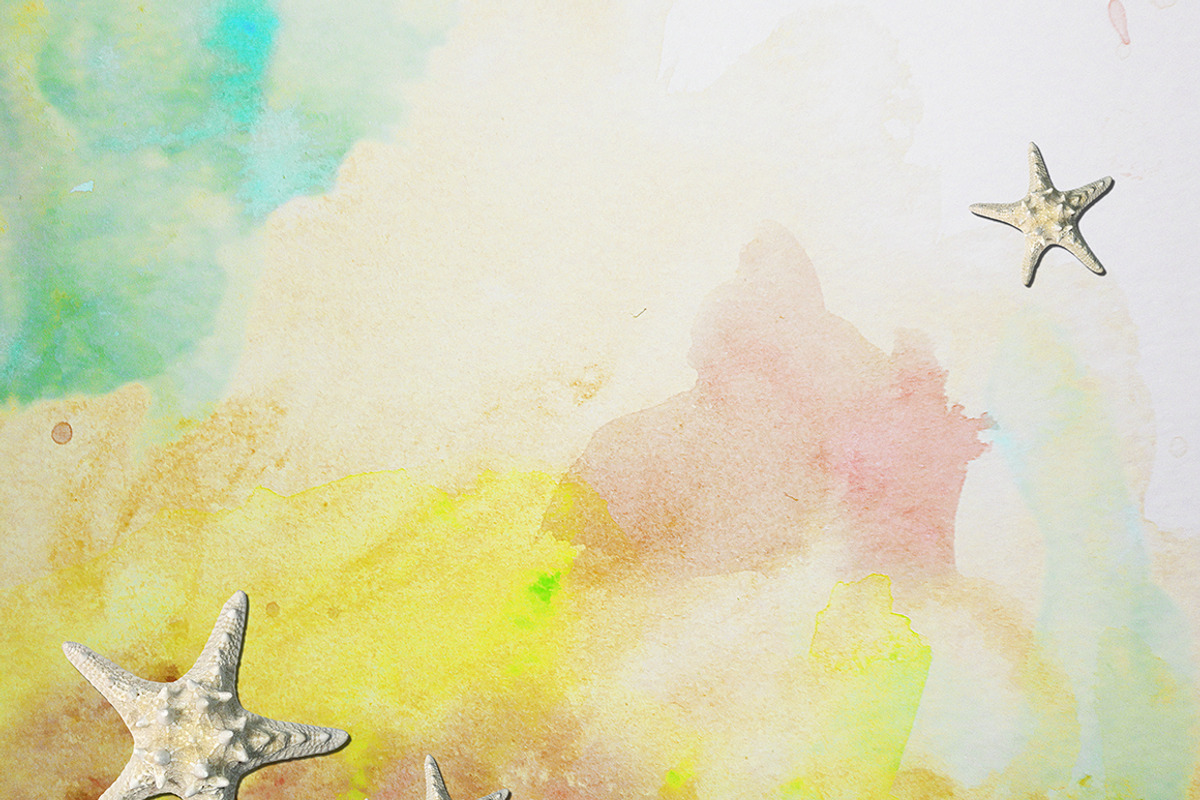 Watercolor Backgrounds with Starfish, a Product Mockup by Jan Marvin 'Art of Joy' (Photo 5 of 6)