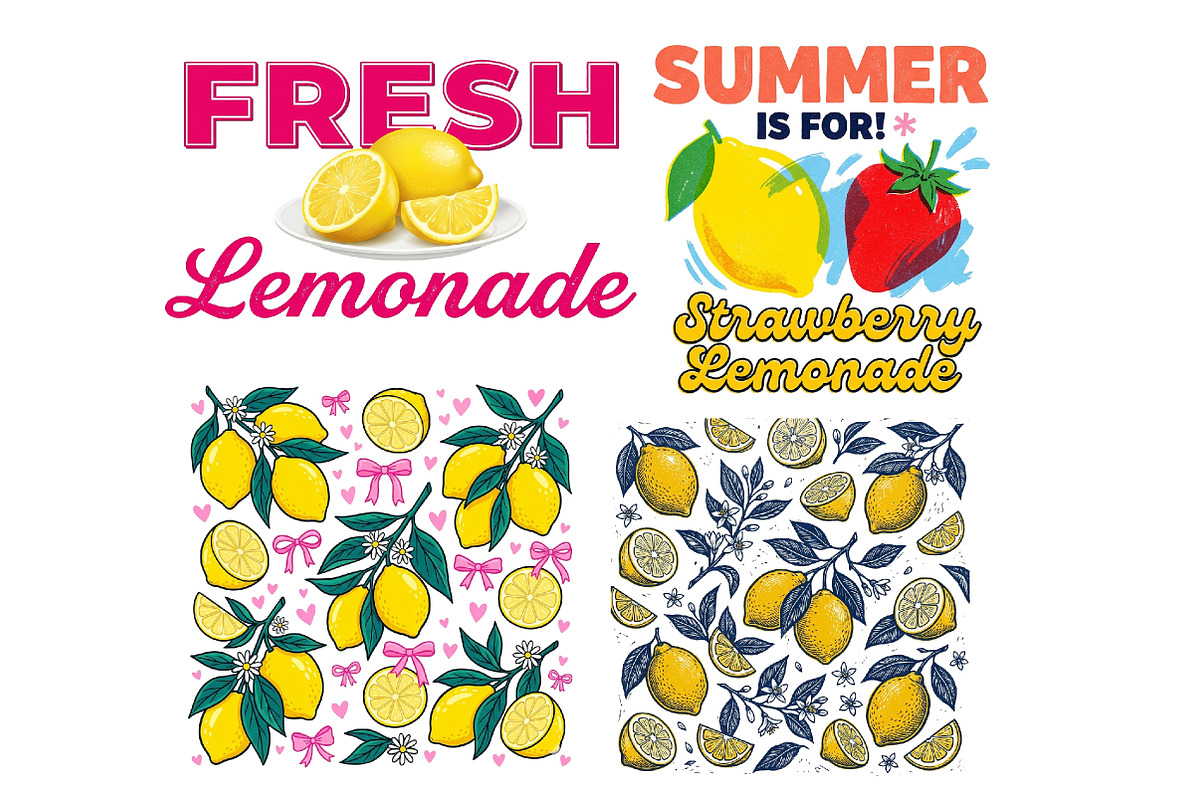 Coastal Yellow Lemon Summer Bundle, a Seasonal Illustration by Designworld (Photo 3 of 9)
