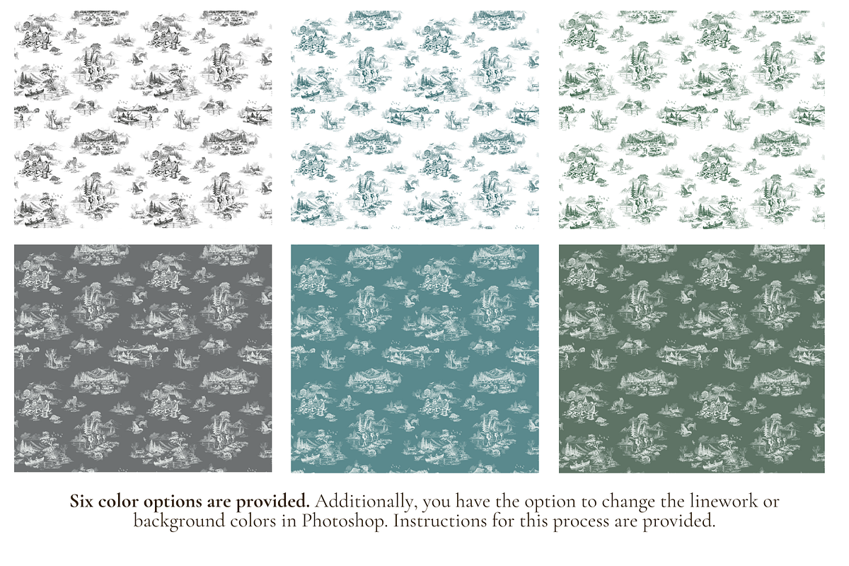 The Camping Toile de Jouy Pattern, a Pattern Graphic by Hughes Studio (Photo 2 of 6)
