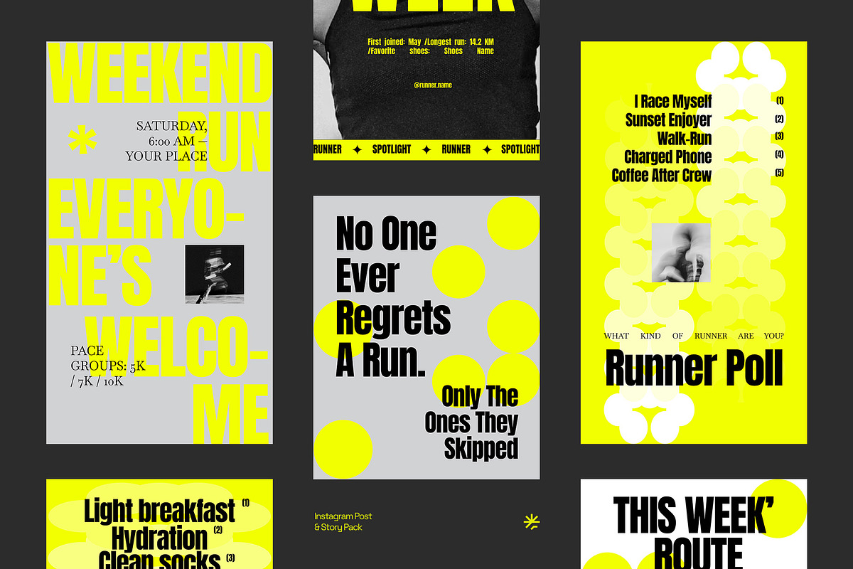 Running Community Instagram Pack, a Social Media Template by fakhroo (Photo 1 of 4)