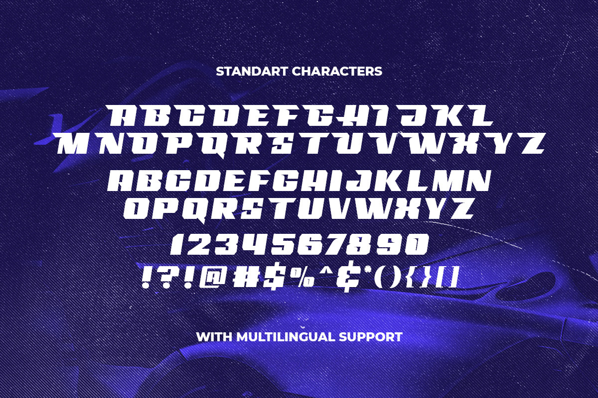 Turbo Lancer- Racing Logo Font, a Sans Serif Font by Rillatype (Photo 7 of 7)