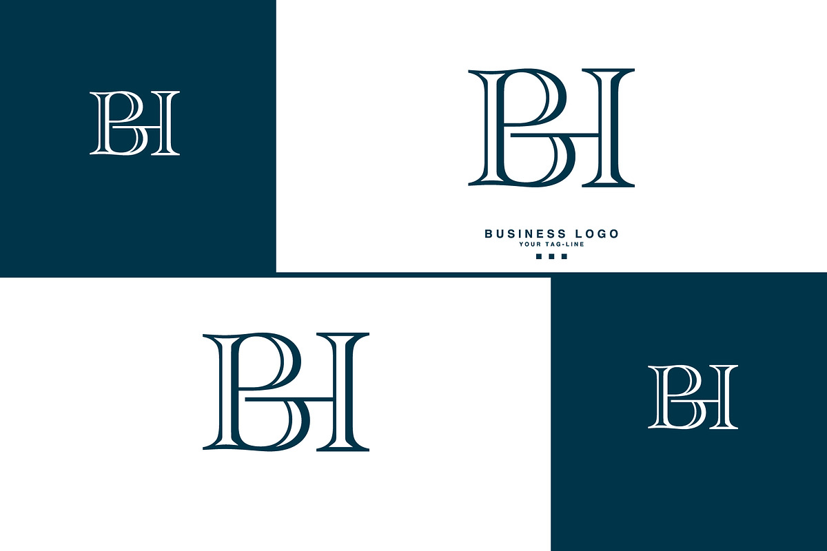 BH, HB, B, H, Abstract Letters Log, a Branding & Logo Template by art_creater