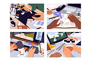Hands at desk, creative work, hobby, a Work Illustration by PaperTrident (Thumbnail 1 of 2)