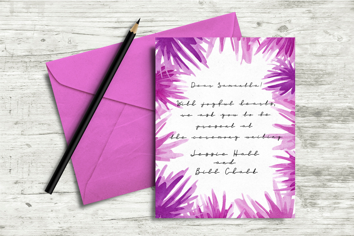 Melissa - hand drawn script font preview 2