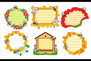 Honey and honeycomb memo notes, an Education Illustration by Vector Tradition