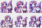 Watercolor Unicorn Gnome Clipart, a Seasonal Illustration by Craft Nest (Thumbnail 4 of 6)