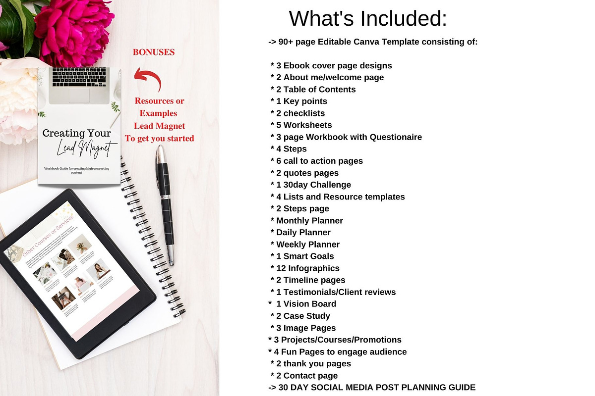 Blush Pink ebook template, workbook, a Books & Magazine Mockup by Millennials Marketing (Photo 9 of 9)