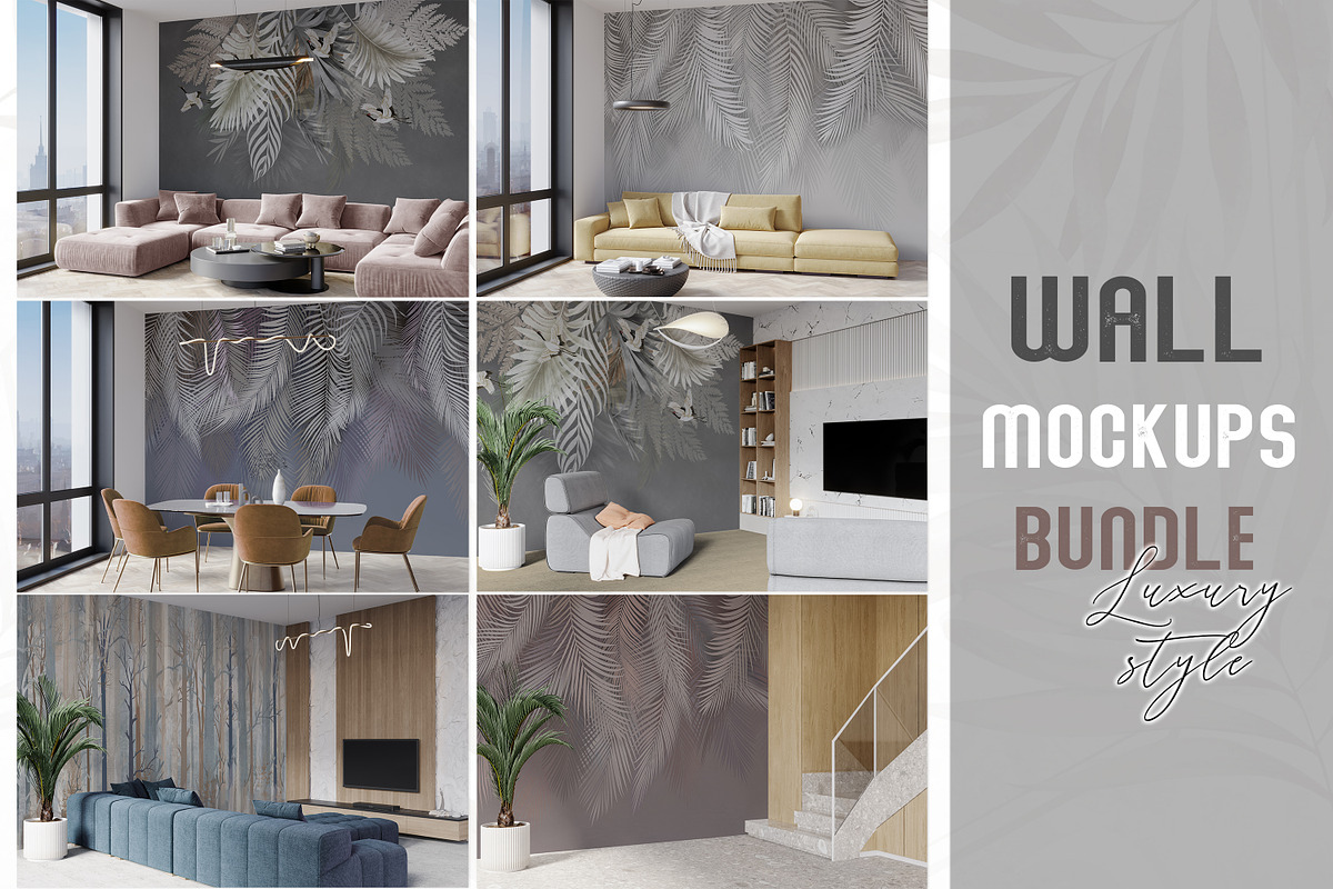 Wallpaper mockup Room mockups bundle, a Household Mockup by Hunny Badger (Photo 1 of 7)