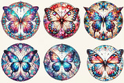 Mystical Butterfly Round Stained Gla, an Illustration by DreamCafeArt (Thumbnail 2 of 6)