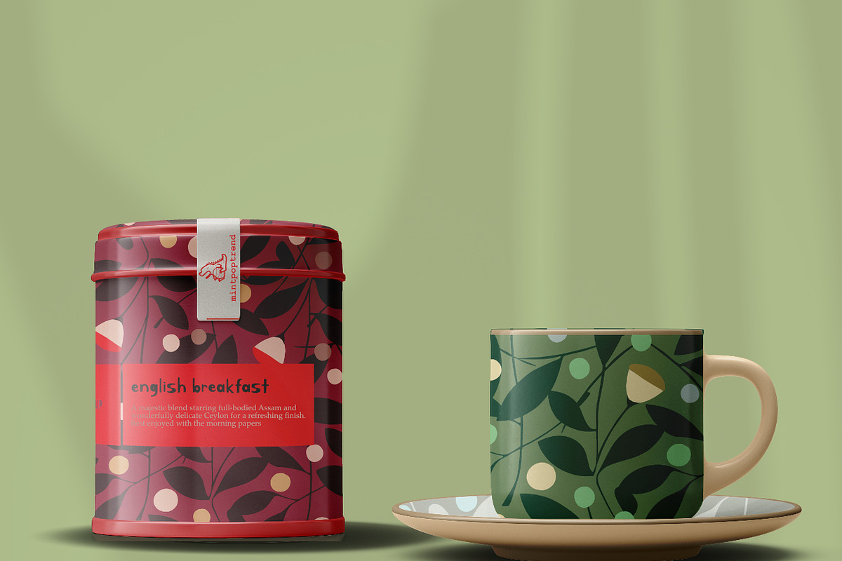 Tea Leaves Seamless Pattern, a Pattern Graphic by Mintpoptrend (Photo 8 of 11)