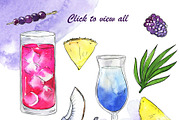 Summer cocktail sketches, a Food Illustration by Watercolor & sketches (Thumbnail 2 of 5)