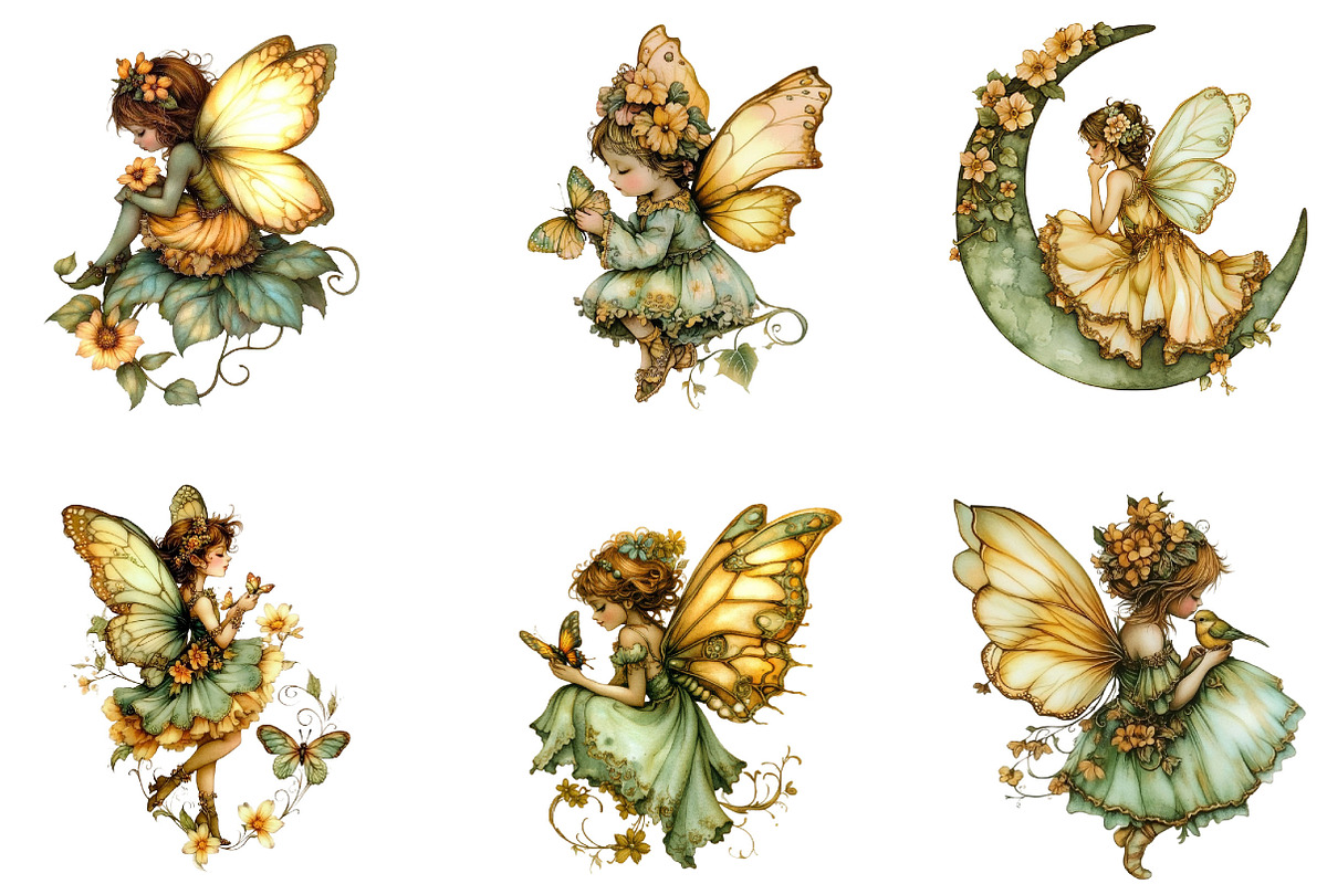 Whimsical Spring Fairy Clipart, an Illustration by Designking (Photo 4 of 5)