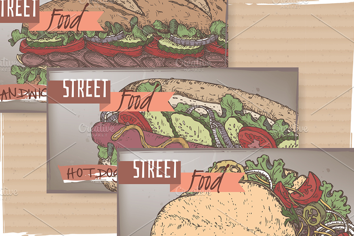 Street fast food collection, a Background Graphic by Quetzal Art (Photo 4 of 7)