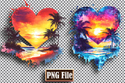 Watercolor Beach Heart Clipart Png, an Object Graphic by protabsorkar11 (Thumbnail 4 of 6)