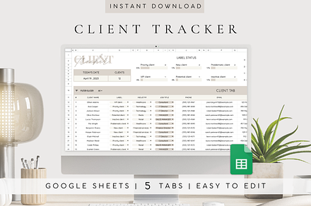 Client Tracker Google Sheets, a Templates & Theme by BRANDcontent