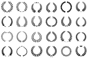 Laurel wreath round frame, a Decorative Illustration by Drum-magic