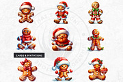 Christmas Gingerbread man cliparts, a Seasonal Illustration by ThatsDesignArt (Thumbnail 6 of 10)