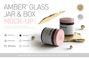 Amber Glass Jar & Box Mock-Up Vol.2