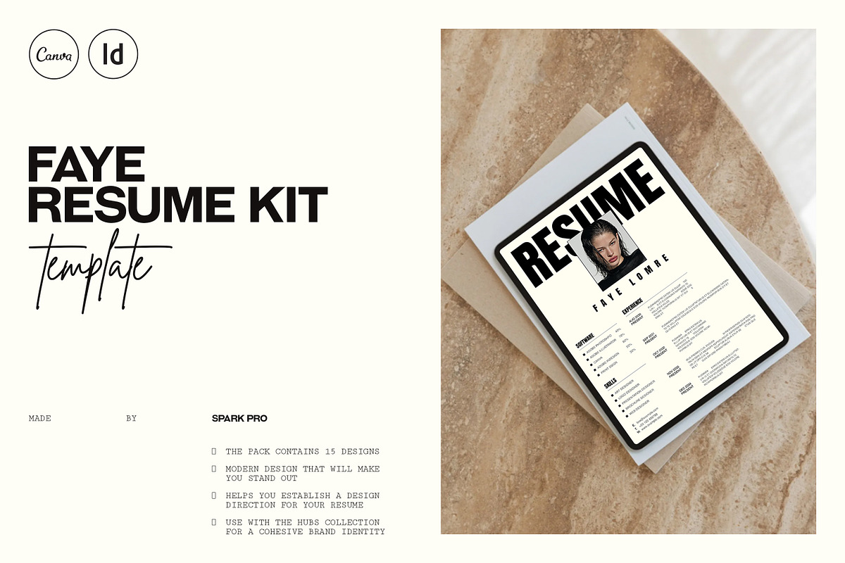 FAYE | Resume Kit, a Resume Template by SparkPro (Photo 3 of 7)