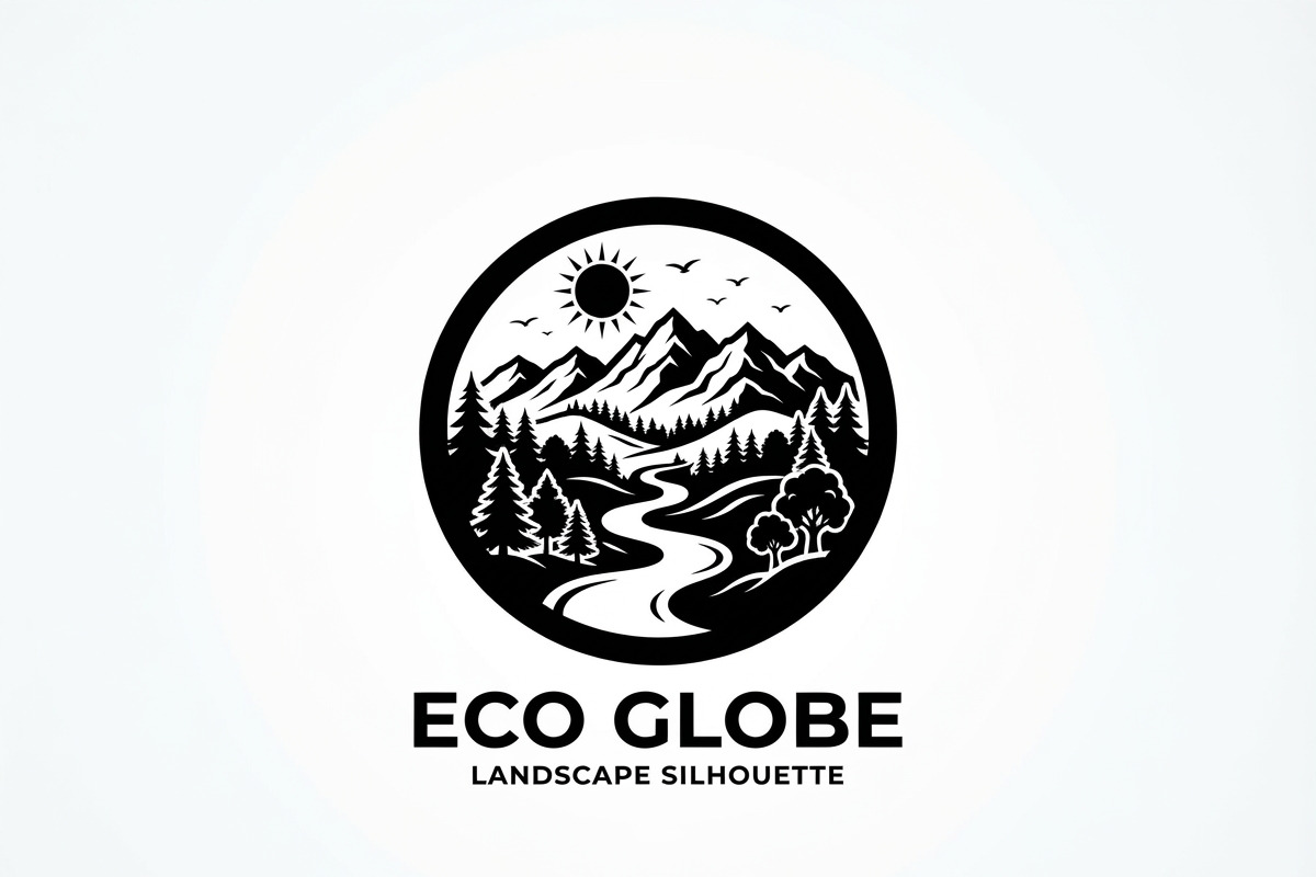 60 Eco Globe Landscape Silhouette, a Technology Illustration by Amazin_art (Photo 4 of 49)