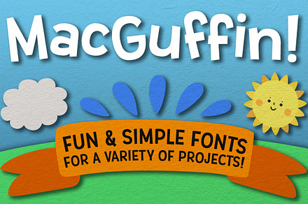MacGuffin fun font set, a Sans Serif Font by Missy Meyer