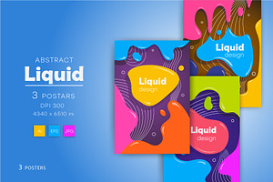 3 posters in liquid style. Art., a Decorative Illustration by KENO Mascots