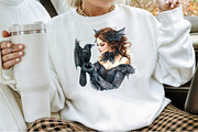 Vintage Bat Lady Halloween Clipart S, an Illustration by Sublimation Artist (Thumbnail 4 of 6)