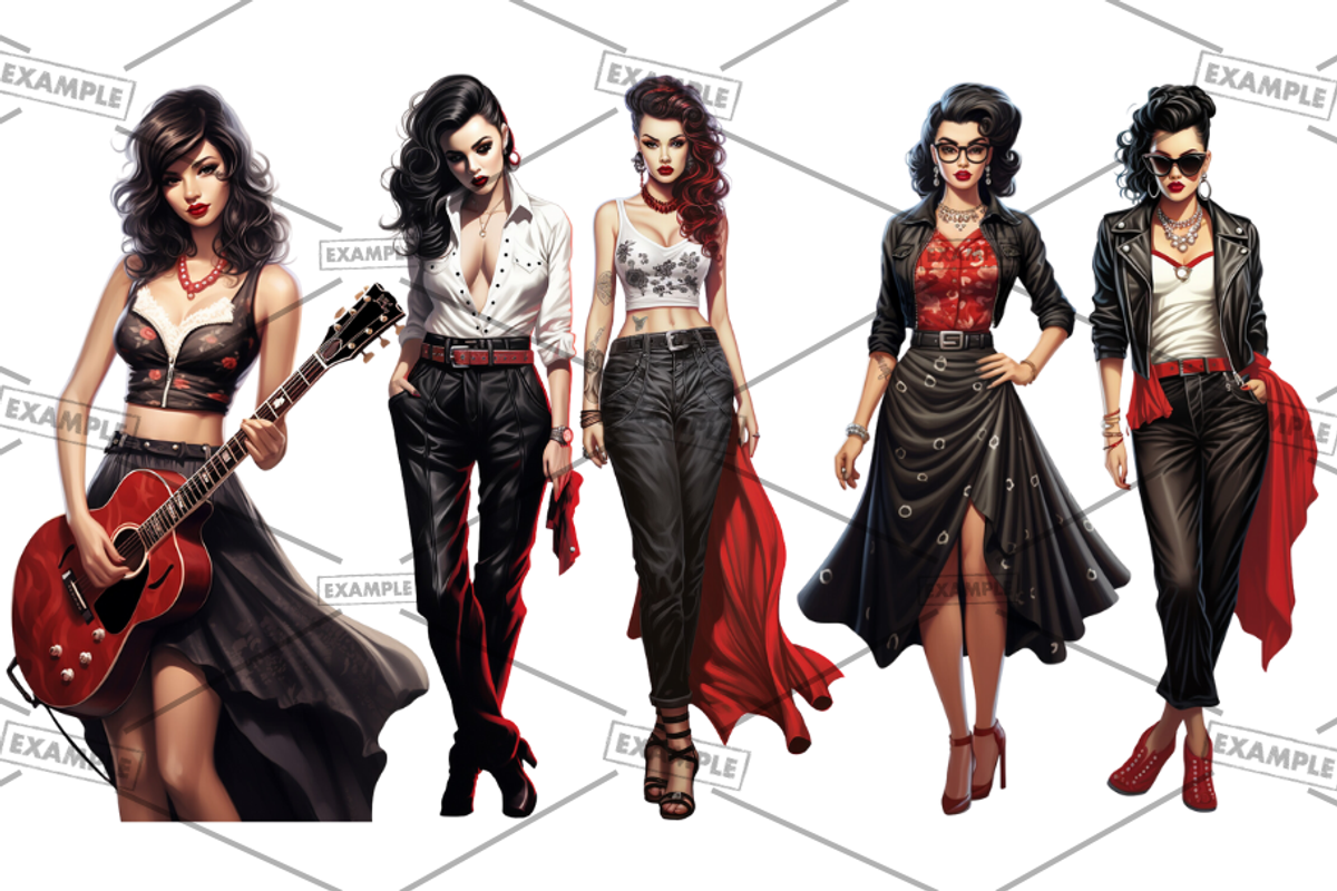 Rockabilly Women Bulk Bundle of 68, a Graphic by Jay Major Designs (Photo 9 of 20)