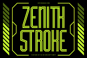 Zenith Stroke - Futuristic Display, a Font by PutraCetol Studio (Thumbnail 1 of 5)