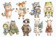 Cozy Winter Animals Clipart - 50 PNG, an Animal Illustration by Whimsy Brush Studio (Thumbnail 7 of 10)