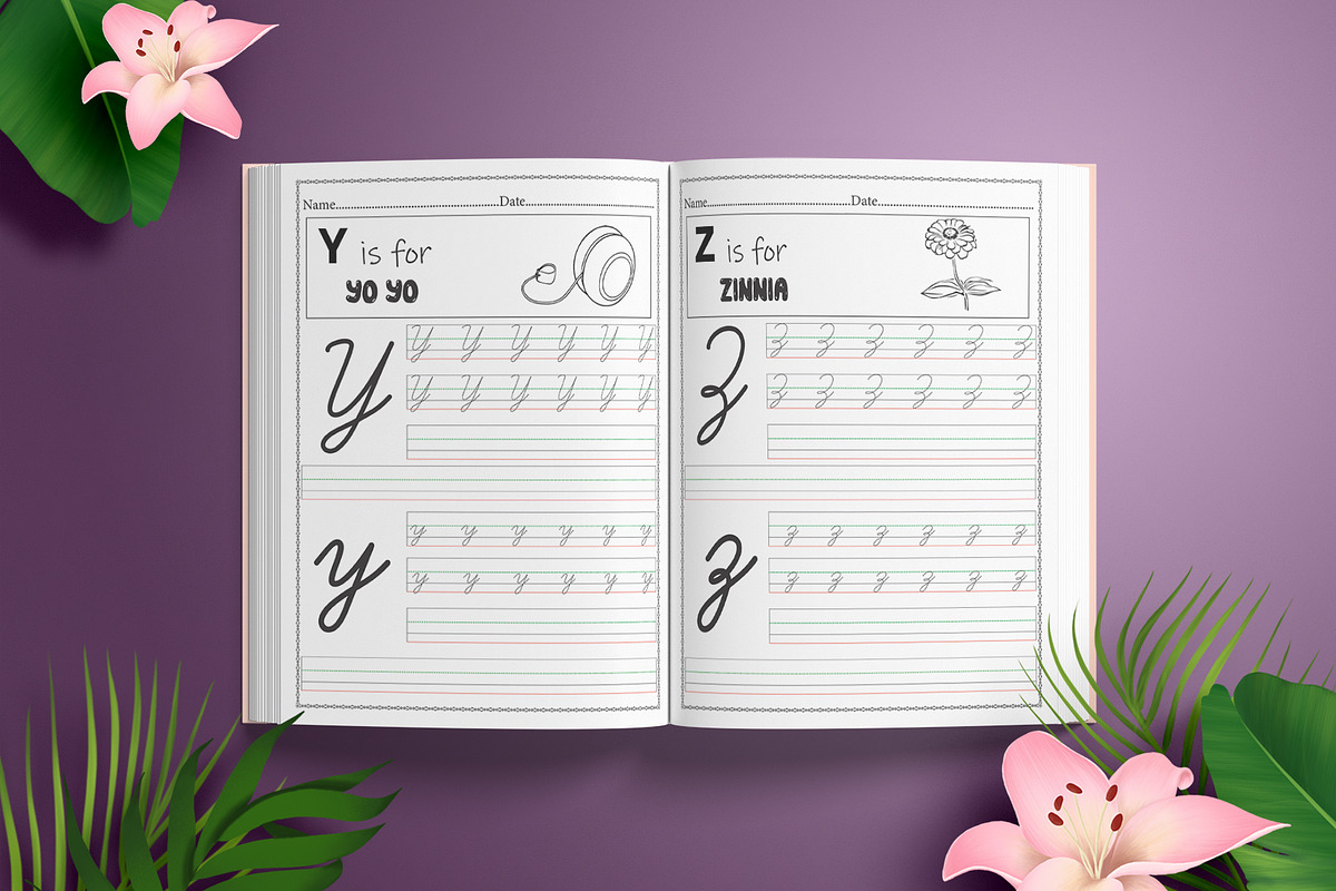 Cursive handwriting workbook | Creative Market