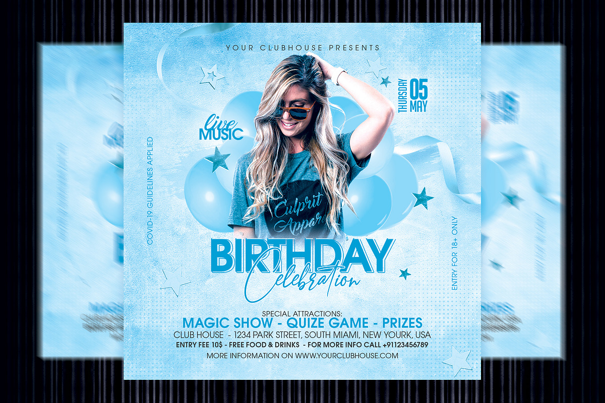 Birthday Party Flyer Template, a Templates & Theme by MithilaCreation (Photo 1 of 5)
