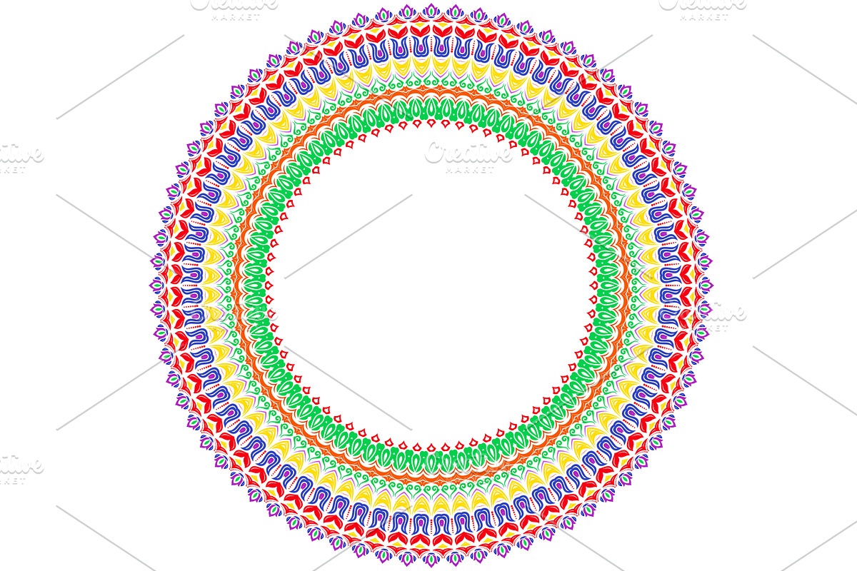 Floral Modern Vector Round Frame, a Texture Graphic by FineArtStudio (Photo 1 of 3)
