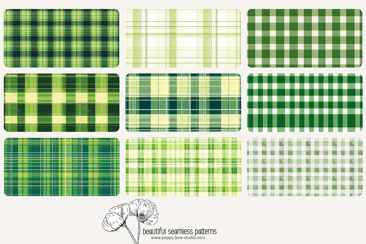 80 green plaid seamless pattern, a Pattern Graphic by Poppy Lane Studio (Photo 7 of 11)