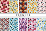 Botanical Summer Flower Pattern Set, a Pattern Graphic by Vibrand Studio (Thumbnail 8 of 12)
