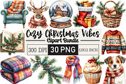 Cozy Christmas Vibes Clipart Bundle, an Illustration by Black Bird Studio (Thumbnail 1 of 6)
