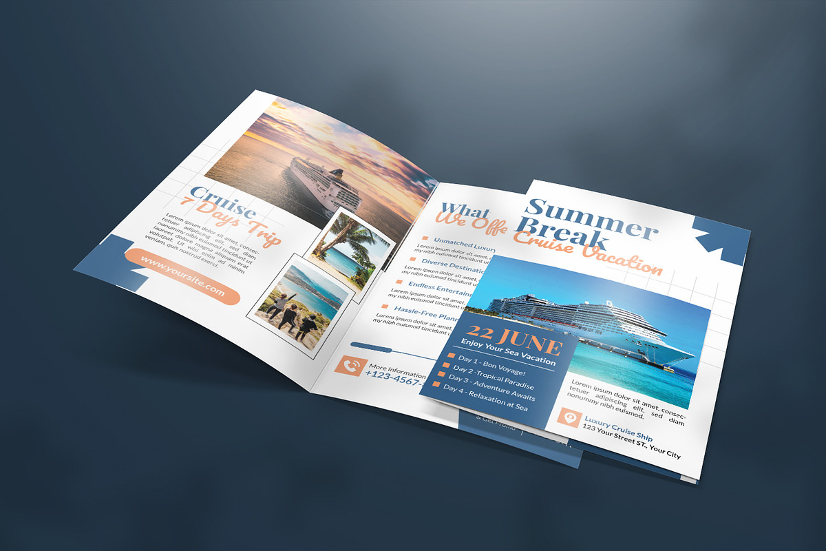 Cruise Vacation - Bifold Brochure, a Print Template by VUNIRA (Photo 2 of 2)