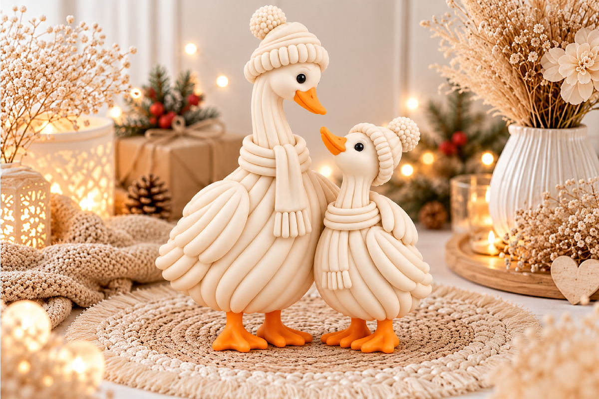 Winter Goose Family 3D STL, a Scene 3D Model by Layerology (Photo 1 of 3)