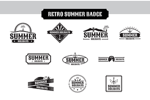 Retro Summer Badge Collection, a Branding & Logo Template by mesuka