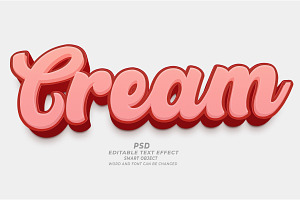 Csream PSD 3d Editable Text Effect