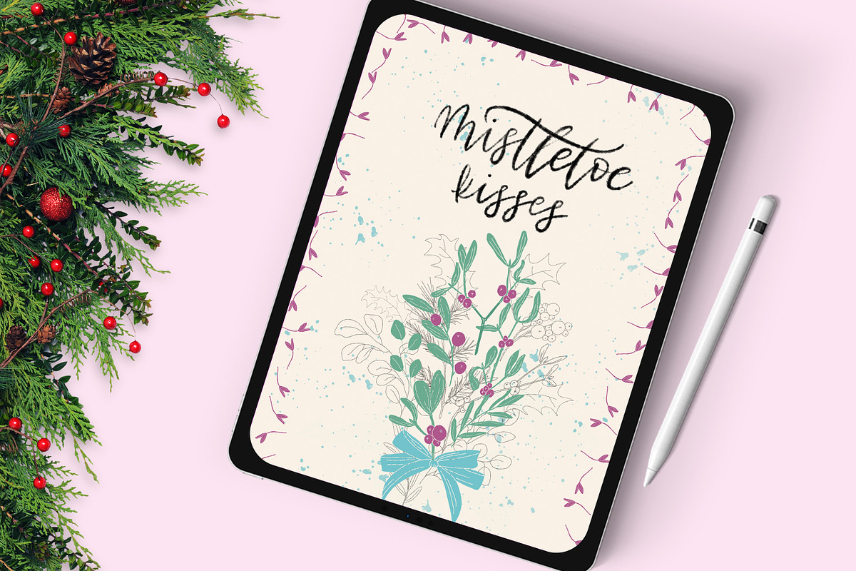 Mistletoe brush box for Procreate, a Brush Add-On by Gray Cat Graphics (Photo 8 of 9)
