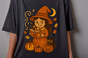 Cute halloween witch with pumpkins., a Decorative Illustration by kaisorn (Thumbnail 2 of 9)