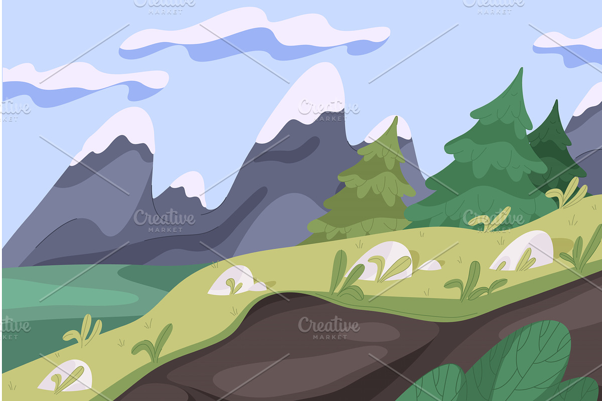 Nature background with mountain peak, an Illustration by Elegant Solution