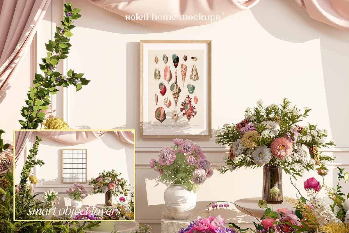 BRIDGET | Floral Frame Mockups SET, a Household Mockup by SoleilHomeMockups (Photo 3 of 12)