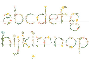 Dainty Blossom Alphabet EPS